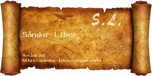 Sándor Libor névjegykártya