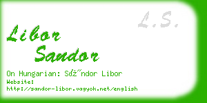 libor sandor business card